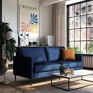 RealRooms Ellie 3-Seater Velvet Sofa - Blue