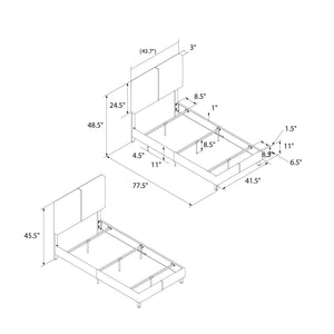 DHP Janford Upholstered Bed Frame - Gray - Twin