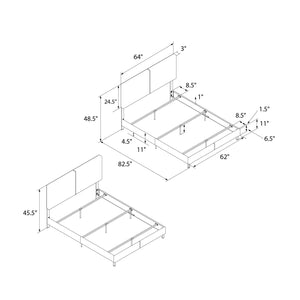 DHP Janford Upholstered Bed Frame - Gray - Queen