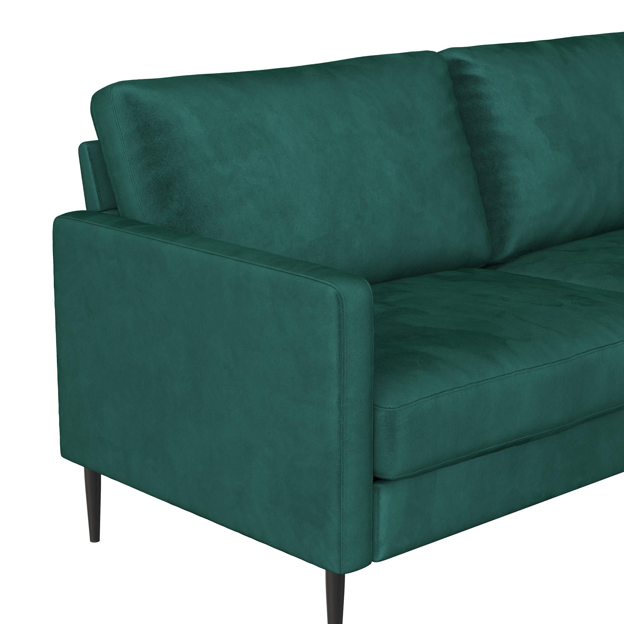 RealRooms Ellie 3-Seater Velvet Sofa - Green