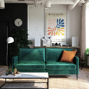 RealRooms Ellie 3-Seater Velvet Sofa - Green