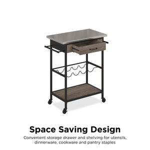 Novogratz Nora Multifunctional Kitchen Cart - Black
