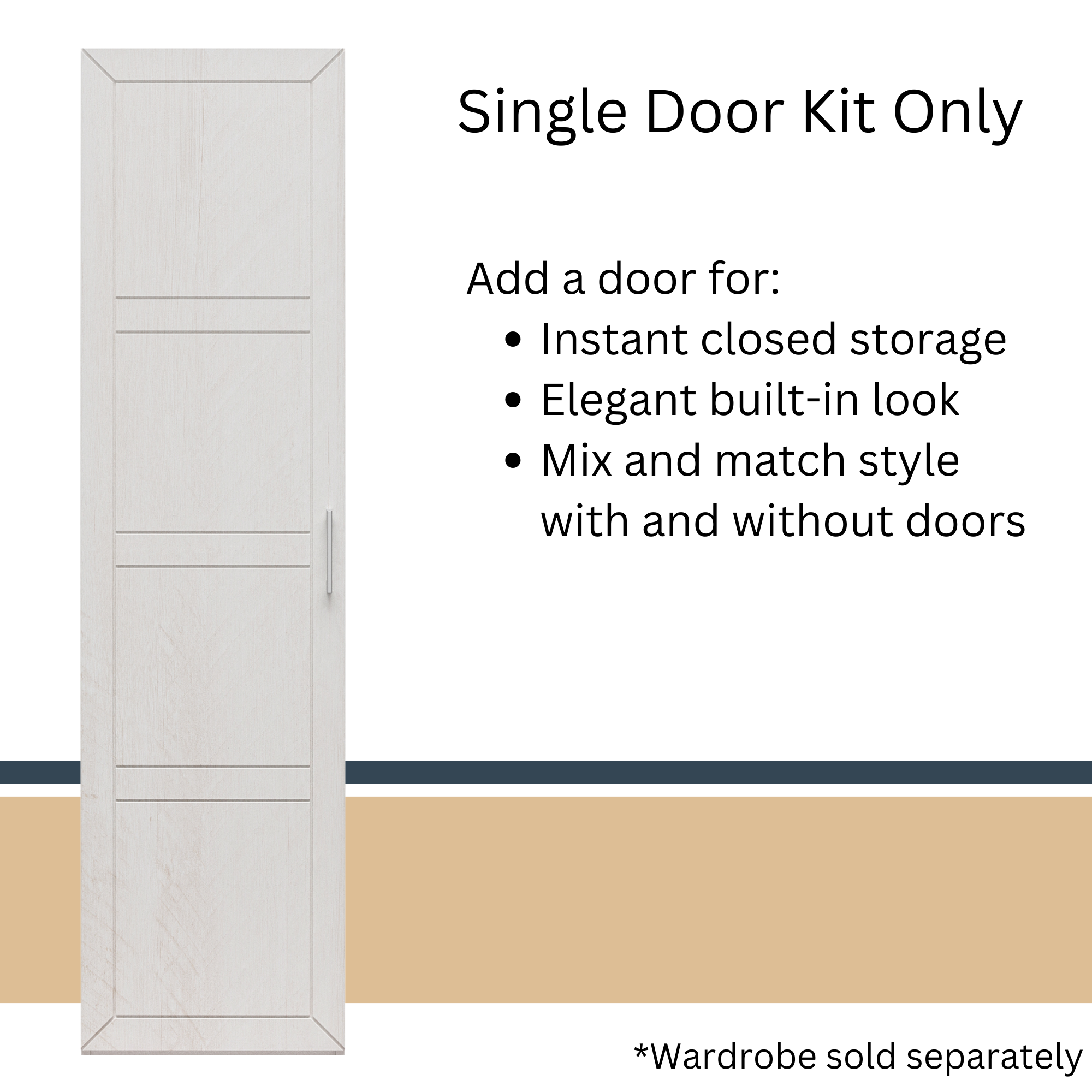 Systembuild Evolution Perry Park Modular Membrane Press Single Door Kit - Ivory Oak