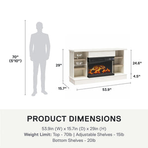 Ameriwood Home Oslo Fireplace Console for 65" TVs - Plaster