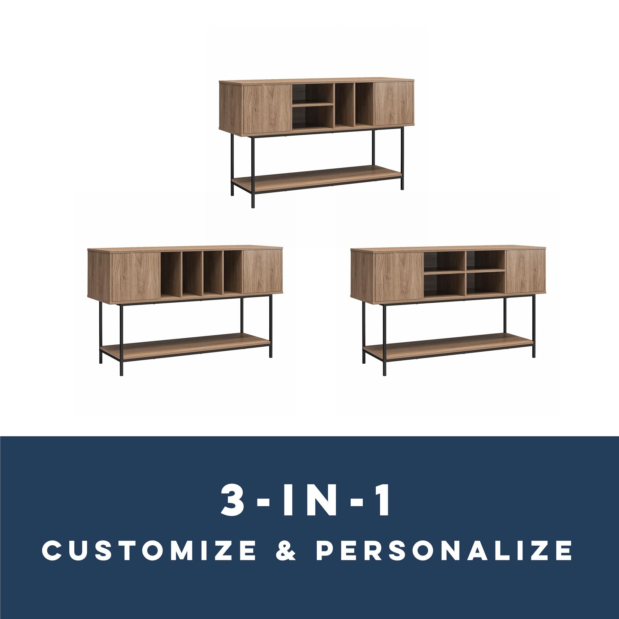 Novogratz Cooper Media Credenza/DJ Stand - Danish Walnut