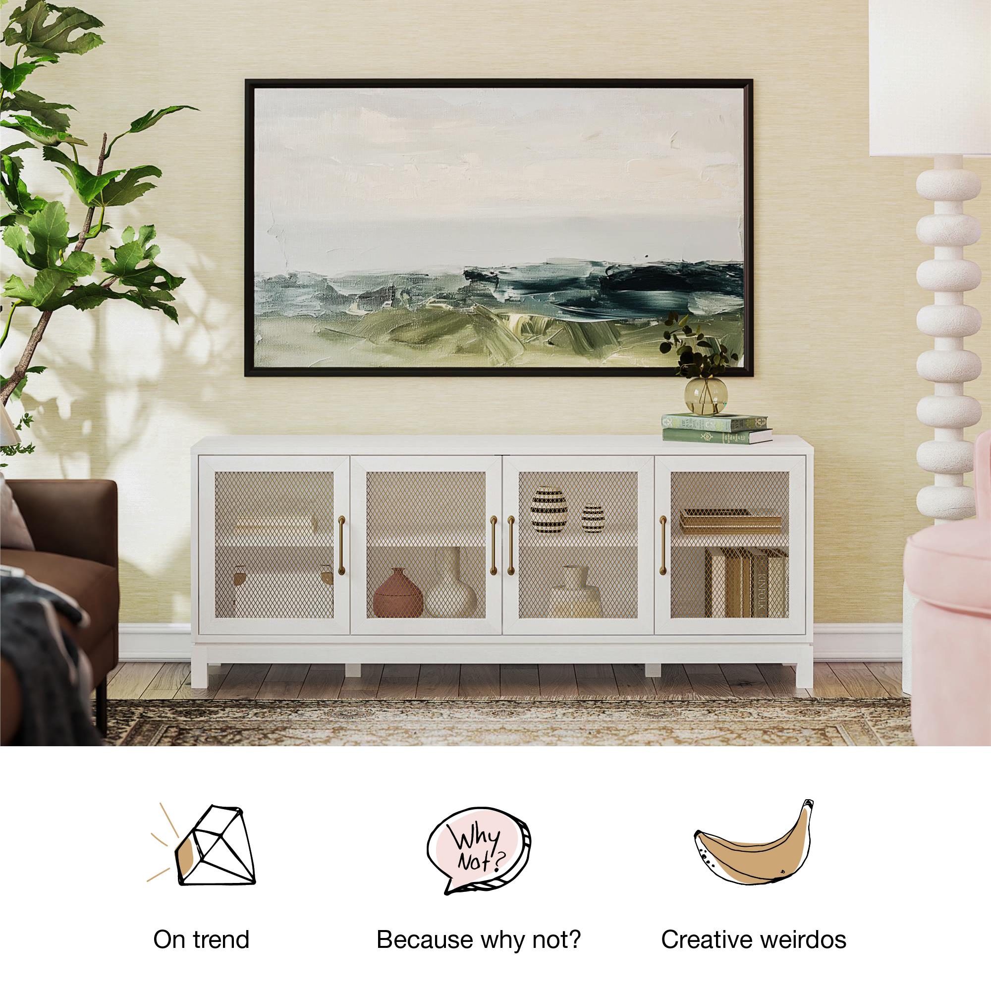 Mr. Kate Tess TV Stand for TVs up to 65" - Ivory Oak