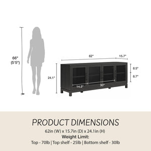 Mr. Kate Tess TV Stand for TVs up to 65" - Black Oak