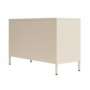 Novogratz Channing 2 Door Accent Cabinet-Mesh Metal Locker - Parchment