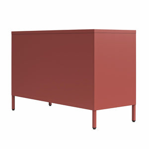 Novogratz Channing 2 Door Accent Cabinet-Mesh Metal Locker - Terracotta