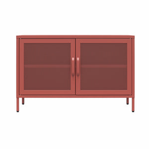 Novogratz Channing 2 Door Accent Cabinet-Mesh Metal Locker - Terracotta