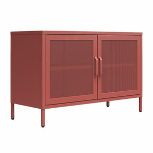Novogratz Channing 2 Door Accent Cabinet-Mesh Metal Locker - Terracotta