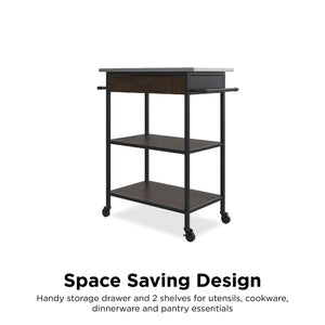 DHP Kane Kitchen Cart - Brown
