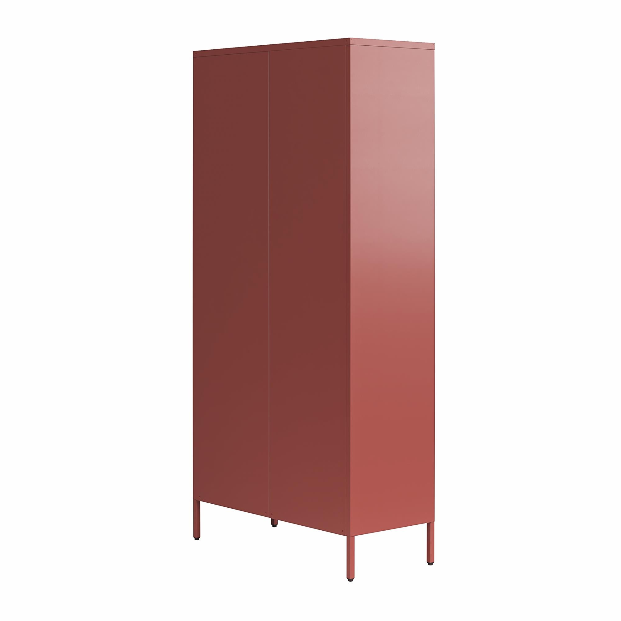 Novogratz Channing Tall 2 Door Storage Cabinet-Mesh Metal Locker - Terracotta