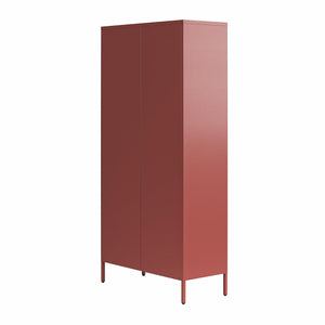 Novogratz Channing Tall 2 Door Storage Cabinet-Mesh Metal Locker - Terracotta
