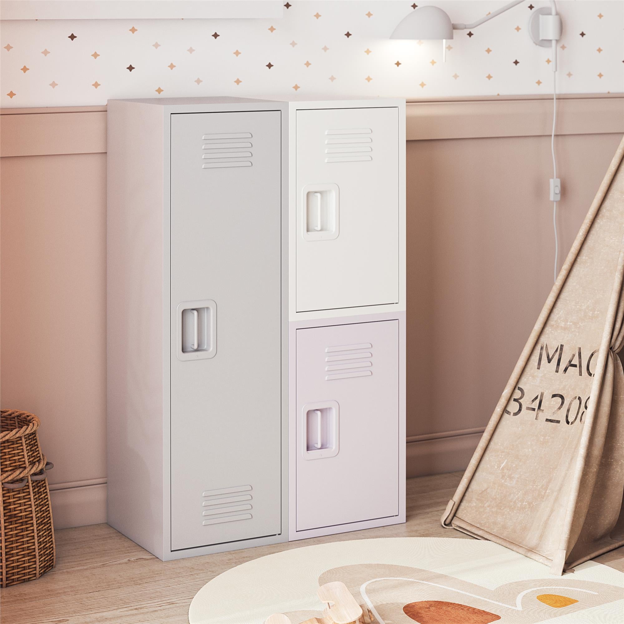 Max & Finn Casey Kids Stackable Mini Metal Storage Locker - Lavender