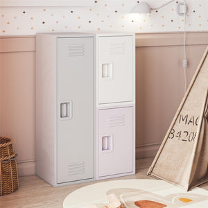 Max & Finn Casey Kids Stackable Mini Metal Storage Locker - Lavender