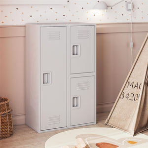 Max & Finn Casey Kids Stackable Mini Metal Storage Locker - Dove Gray