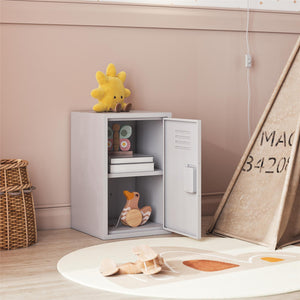 Max & Finn Casey Kids Stackable Mini Metal Storage Locker - Dove Gray