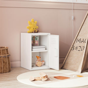 Max & Finn Casey Kids Stackable Mini Metal Storage Locker - White