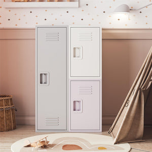 Max & Finn Casey Kids Stackable Mini Metal Storage Locker - White