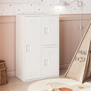Max & Finn Casey Kids Stackable Mini Metal Storage Locker - White