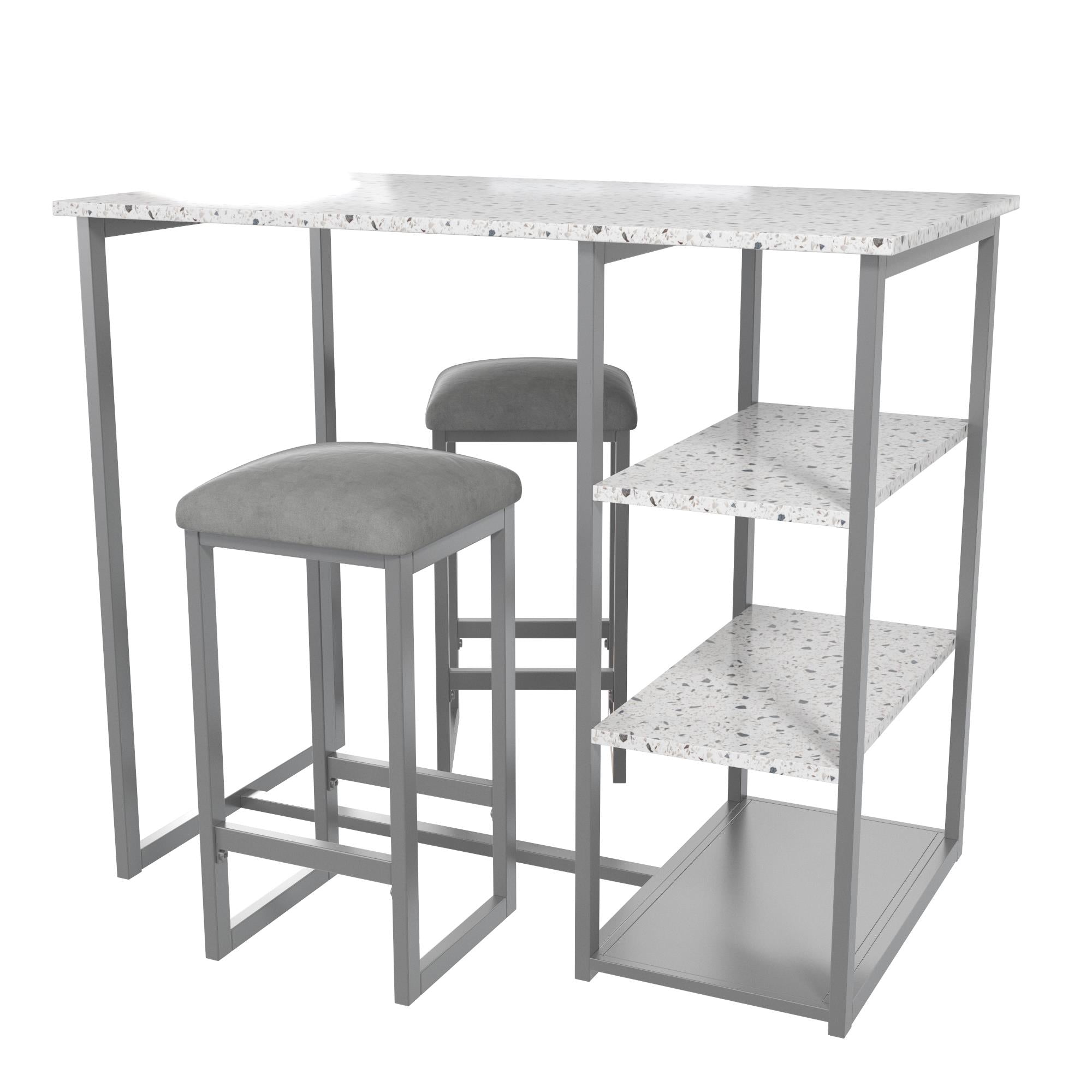 Novogratz Nora 3-Piece Dining Set - Gray
