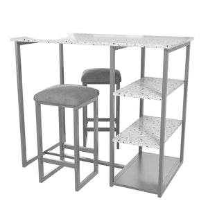 Novogratz Nora 3-Piece Dining Set - Gray