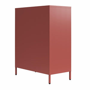 Novogratz Channing 2 Door Accent Cabinet-Mesh Metal Locker - Terracotta