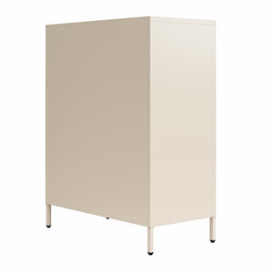 Novogratz Channing 2 Door Accent Cabinet-Mesh Metal Locker - Parchment