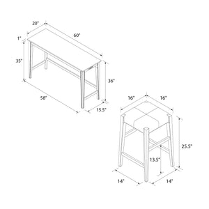 DHP Dallon Sofa Table with 3 Stools and USB Charger - Espresso
