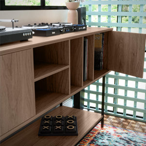 Novogratz Cooper Media Credenza/DJ Stand - Danish Walnut