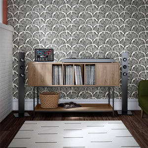Novogratz Cooper Media Credenza/DJ Stand - Danish Walnut