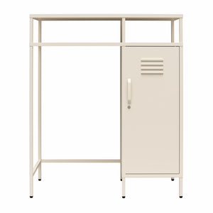 Novogratz Cache Metal Locker-Style Mini Refrigerator Organizer - Parchment