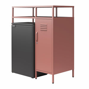 Novogratz Cache Metal Locker-Style Mini Refrigerator Organizer - Dusty Rose