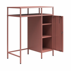 Novogratz Cache Metal Locker-Style Mini Refrigerator Organizer - Dusty Rose