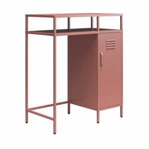 Novogratz Cache Metal Locker-Style Mini Refrigerator Organizer - Dusty Rose