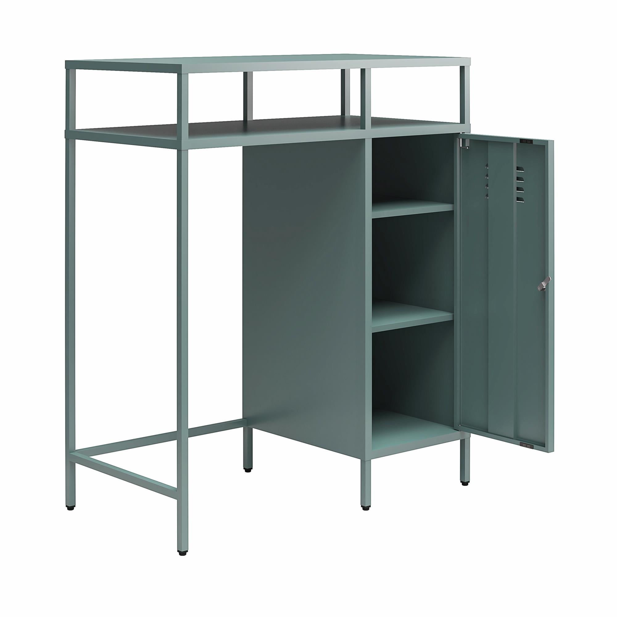 Novogratz Cache Metal Locker-Style Mini Refrigerator Organizer - Hunter Green