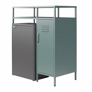 Novogratz Cache Metal Locker-Style Mini Refrigerator Organizer - Hunter Green