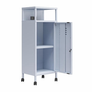 Novogratz Cache Metal Locker-Style Mobile Storage Cart - Powder Blue