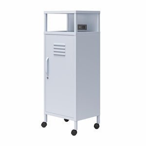 Novogratz Cache Metal Locker-Style Mobile Storage Cart - Powder Blue