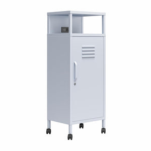 Novogratz Cache Metal Locker-Style Mobile Storage Cart - Powder Blue