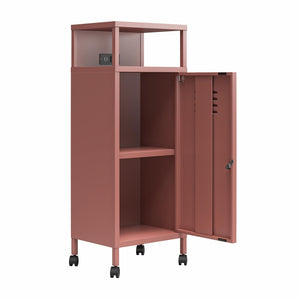 Novogratz Cache Metal Locker-Style Mobile Storage Cart - Dusty Rose