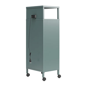 Novogratz Cache Metal Locker-Style Mobile Storage Cart - Hunter Green/Silver Pine