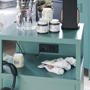 Novogratz Cache Metal Locker-Style Mobile Storage Cart - Hunter Green/Silver Pine