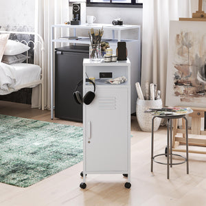 Novogratz Cache Metal Locker-Style Mobile Storage Cart - Powder Blue