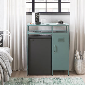 Novogratz Cache Metal Locker-Style Mini Refrigerator Organizer - Hunter Green