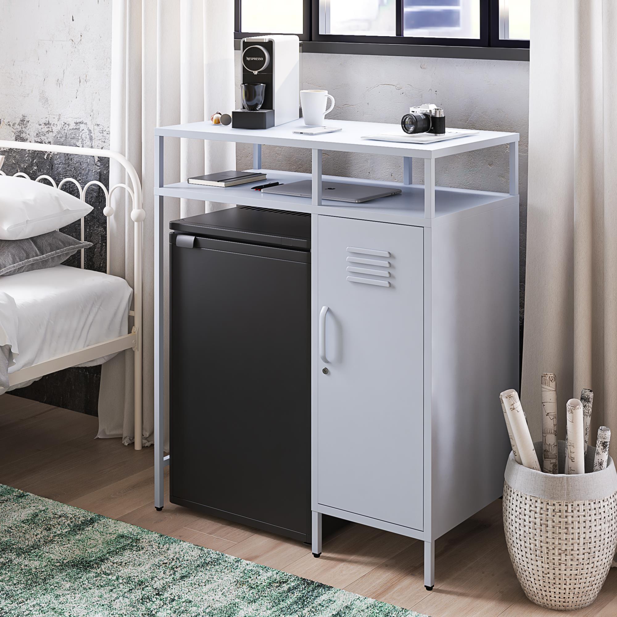 Novogratz Cache Metal Locker-Style Mini Refrigerator Organizer - Powder Blue
