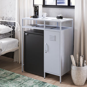 Novogratz Cache Metal Locker-Style Mini Refrigerator Organizer - Powder Blue