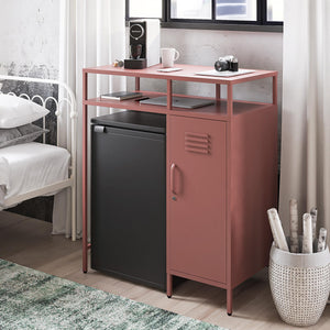 Novogratz Cache Metal Locker-Style Mini Refrigerator Organizer - Dusty Rose