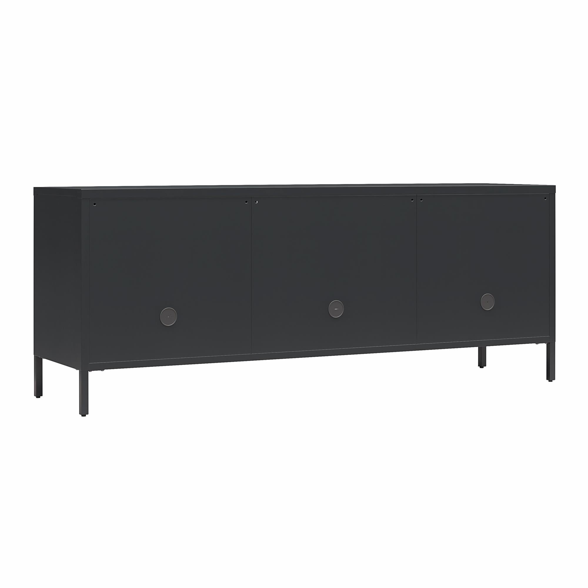 Mr. Kate Luna Metal TV Stand with Fluted Glass for 65" TVs - Black
